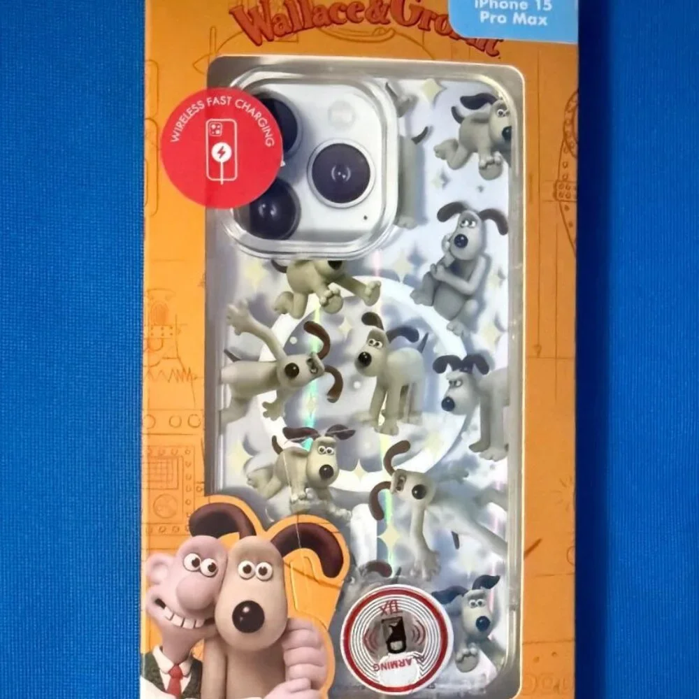 BRAND NEW WALLACE & GROMIT IPHONE 15 PRO MAX PHONE CASE ~ WIRELESS FAST CHARGING